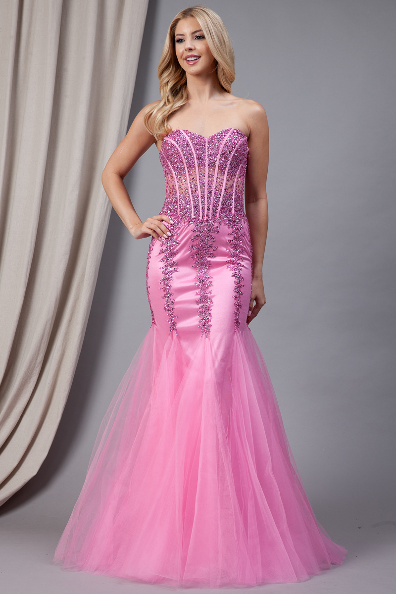 Sleeveless/Strapless Fish Tail Prom Dress